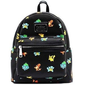 Loungefly Pokémon Starters Mini Backpack Black New With Tags